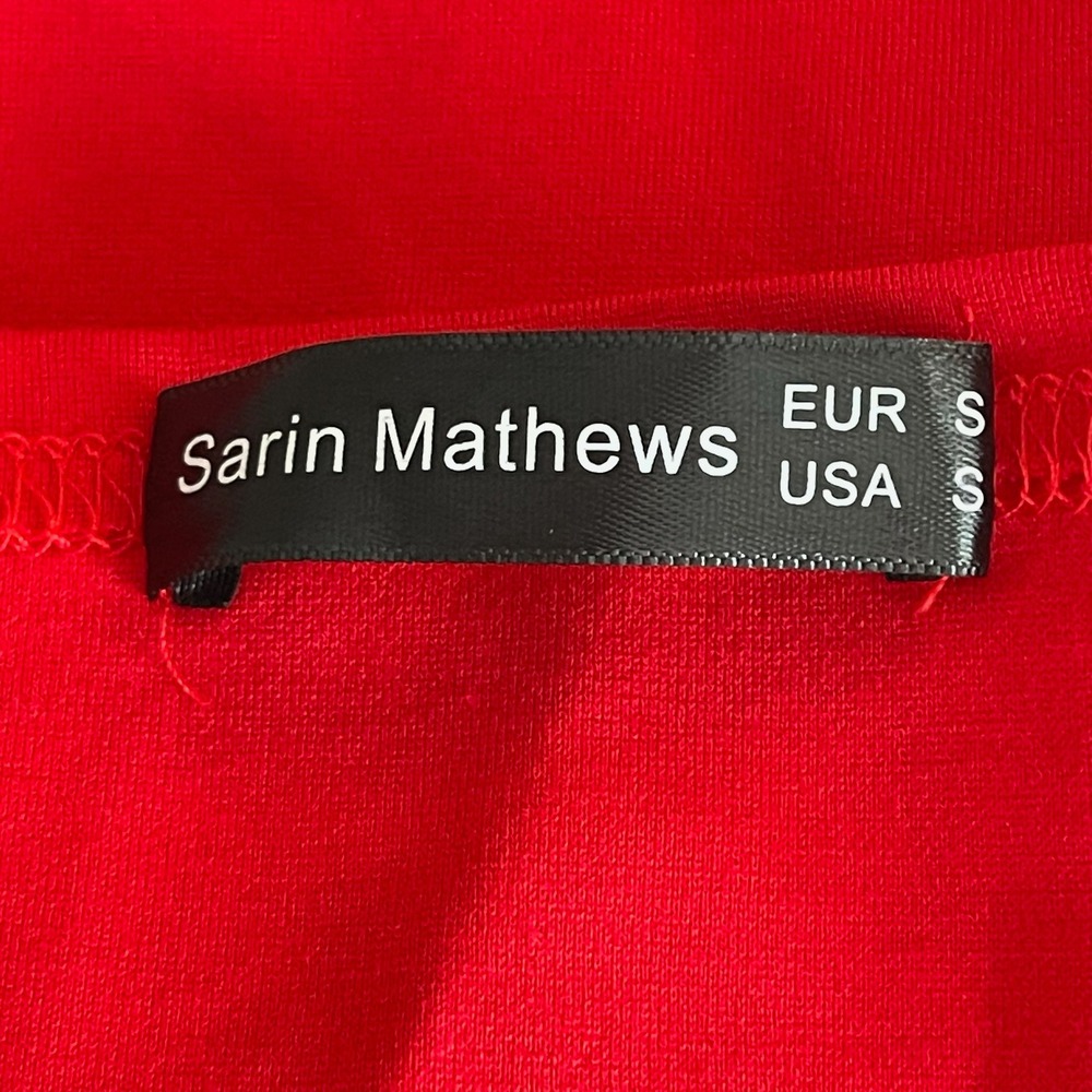 Sarin Mathews Women's‎ Red High Low Off Shoulder Skater Dress Size Small - Picture 4 of 6